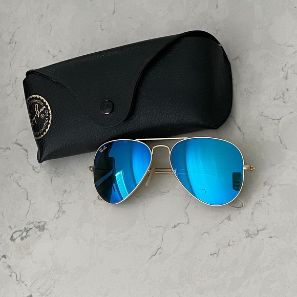 Ray-Ban Blue Mirrored Aviator - Picture 1 of 4